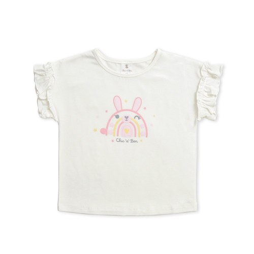 彩虹兔短袖圓領衫 (鋅纖維布)