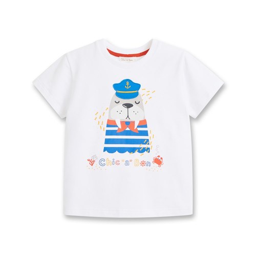 海洋守護隊海象白色T恤 (吸濕排汗+抗UV)