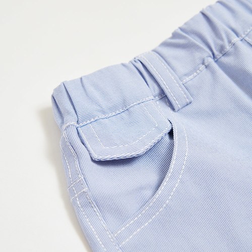 生日快樂藍白條紋五分褲 (吸濕排汗+抗UV)