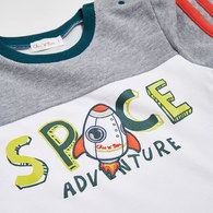 太空漫遊太空船撞色T恤