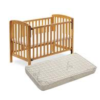 比得兔原木大床(附直立纖維棉床墊)+獨立筒嬰兒彈簧大床墊