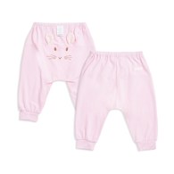 粉色迷蹤嬰兒長褲 (美麗諾羊毛布)