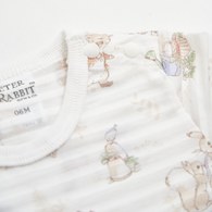 童話世界短袖側開內衣兔裝 (天絲橫紋單面布)