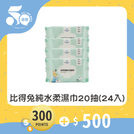 【紅利兌換】比得兔純水柔濕巾-20抽(24包)